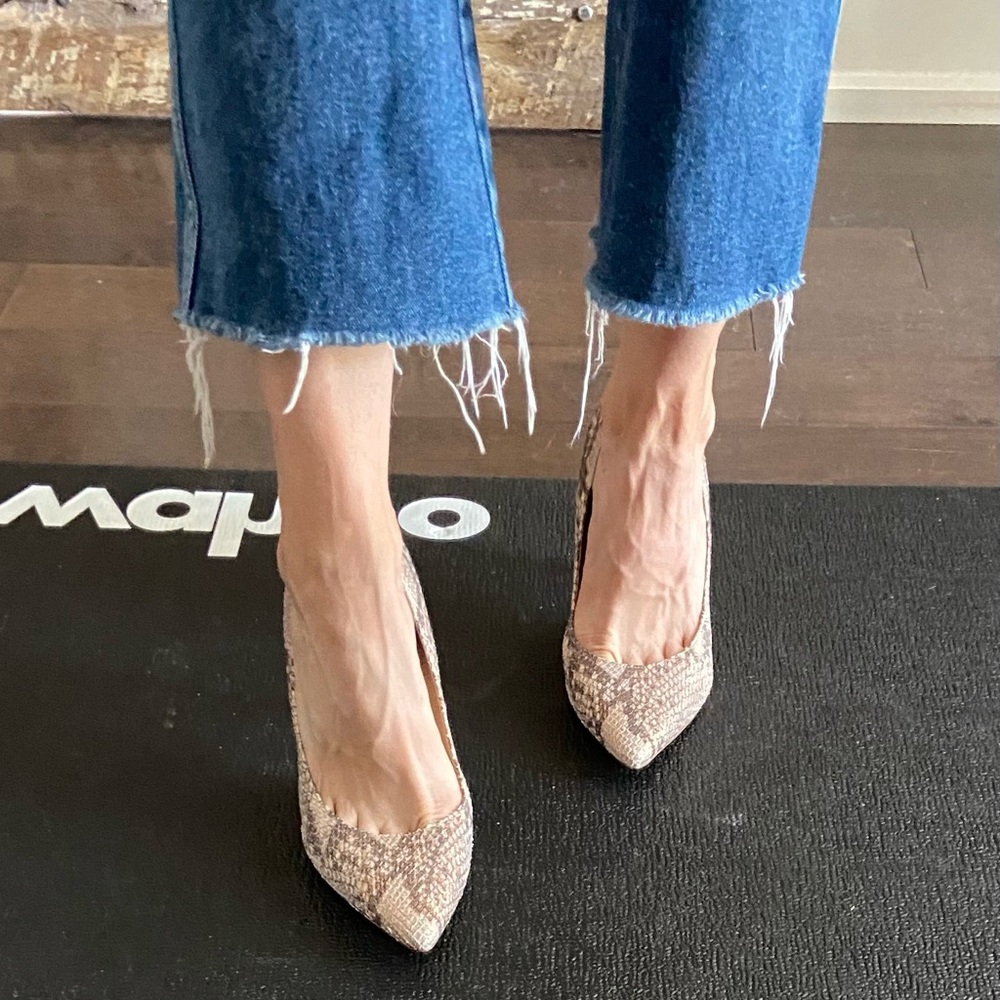 Sam Edelman Hazel Snake Print Pointed-toe Pumps 8.5